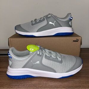 Puma Fusion Grip Spikeless Golf Shoes Mens Size 11 Extra Wide Gray Blue White